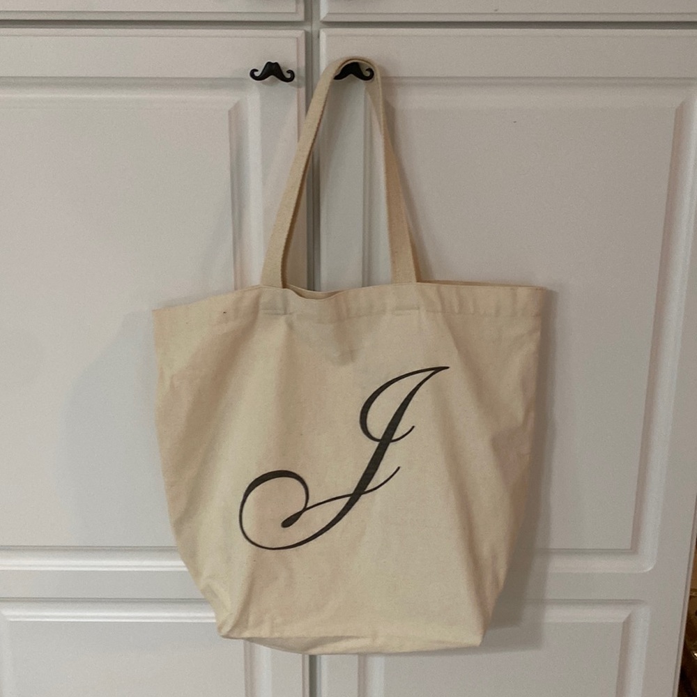 Pottery Barn J Initial reusable tote bag